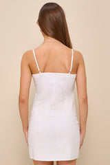 Summertime Charm White High-Rise Mini Skirt