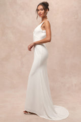 Captivating Promise White Sleeveless Mermaid Maxi Dress