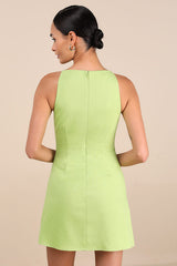 Chic Ease Lime Green Sleeveless Mini Dress