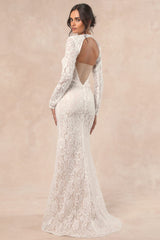 Neska White and Beige Lace Maxi Dress and Shrug Set