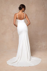 Esmeralda White Lace Mermaid Maxi Dress