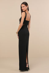 Onetta Black Mesh Column Maxi Dress
