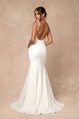 Lilabeth White Lace Mermaid Maxi Dress