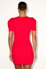 Kasai Red Short Sleeve Mini Dress