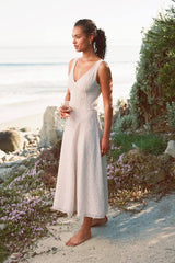 Your Only Darling Ivory Floral Print Sleeveless Midi Dress