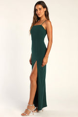 Timeless Appeal Hunter Green Sleeveless Column Maxi Dress
