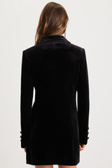 Sophisticated Expression Black Velvet Blazer Dress