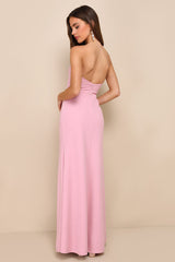 Night of Compliments Rose Pink Strapless Bustier Maxi Dress