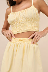 Delightful Yellow Two-Piece Midi Dress
