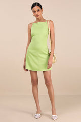 Chic Ease Lime Green Sleeveless Mini Dress