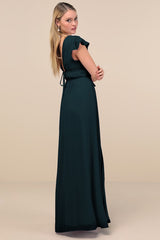 I'm All Yours Emerald Green Ruffled Maxi Dress