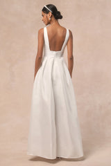 Ready For Romance Ivory Sleeveless Maxi Dress With Pockets