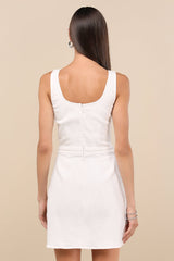 Merima White Denim Wrap Mini Dress