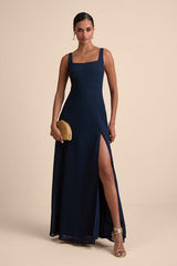 Remarkable Arrival Navy Blue Sleeveless Maxi Dress