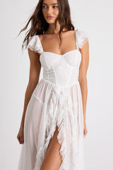 Smitten Ivory Lace Bustier Lingerie Slip
