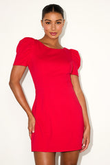Kasai Red Short Sleeve Mini Dress