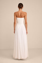 Katia White Strapless Drop Waist Maxi Dress