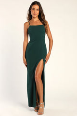 Timeless Appeal Hunter Green Sleeveless Column Maxi Dress